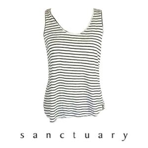 Sanctuary Black & White Striped Tank Top
